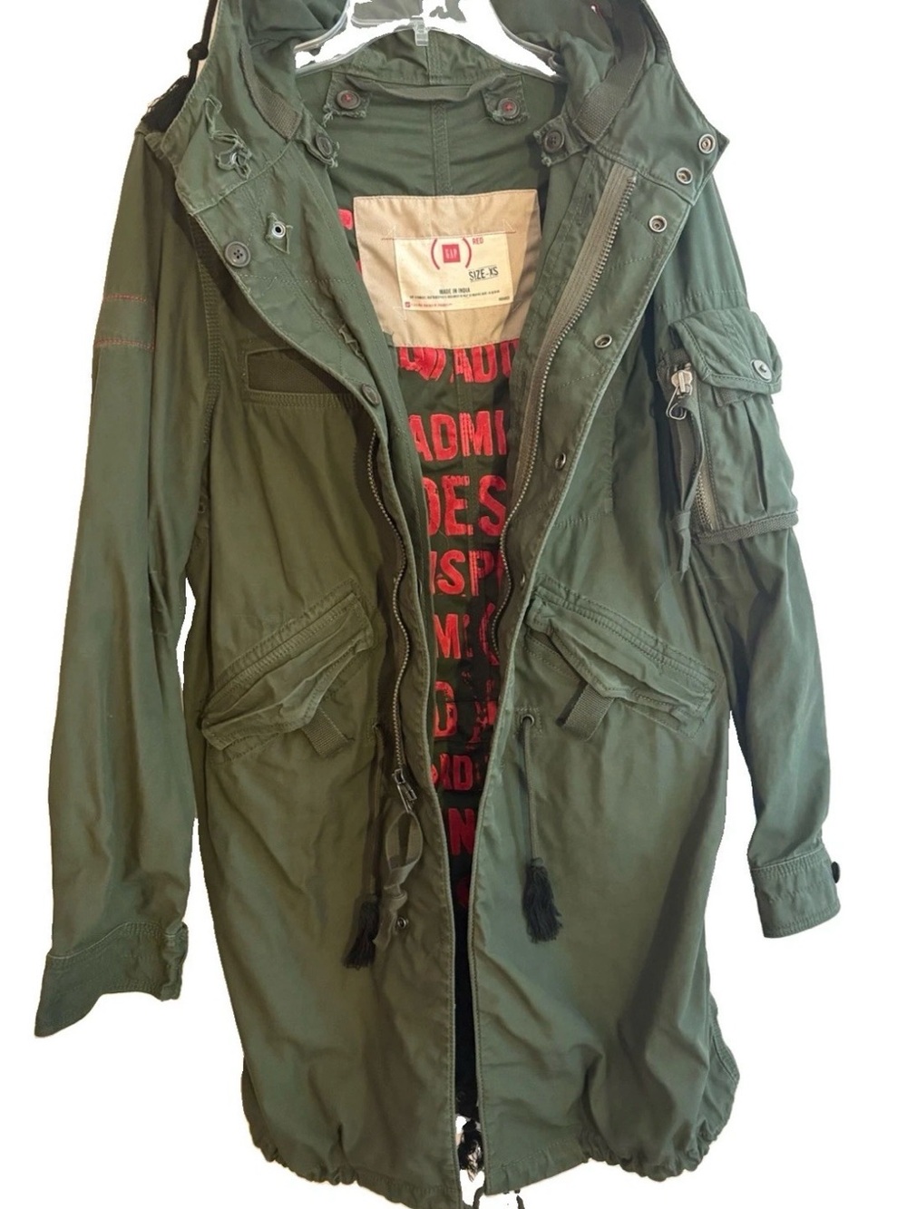 GAP Project RED Military Fishtail Vintage Parka Army Green Jacket